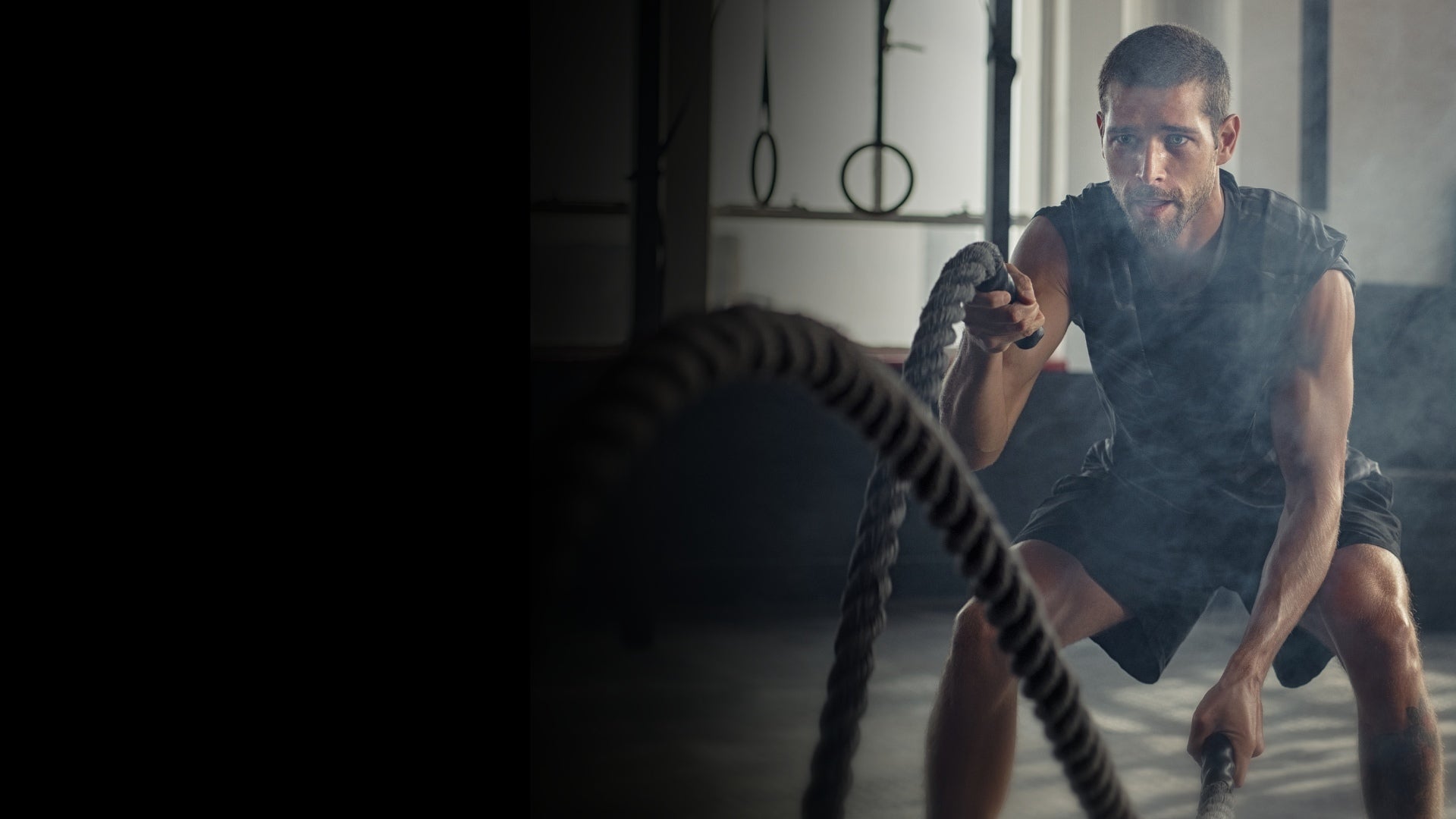 Intense rope workout for Superior Shredz performance supplements