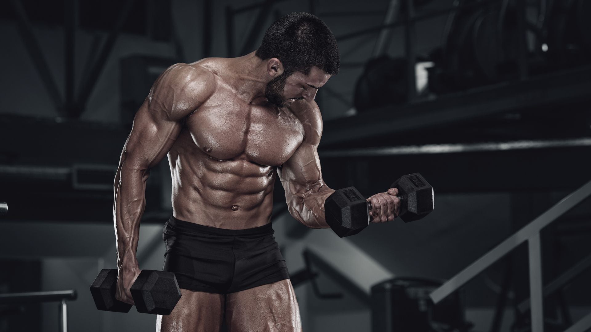 Intense bicep workout with dumbbells
