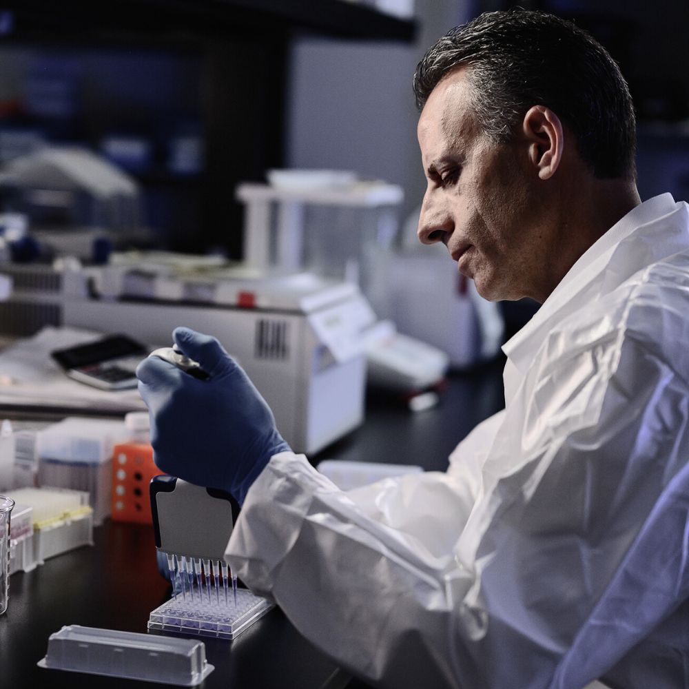 Lab work with pipette, representing Superior Shredz quality.